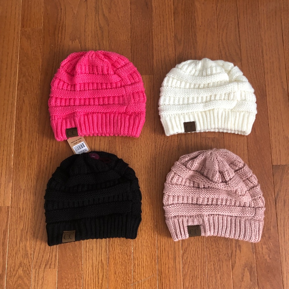 Set of four CC beanies